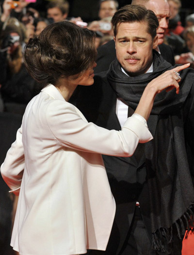 Angelina Jolie Akris suit Brad Pitt Benjamin Button premiere Berlin