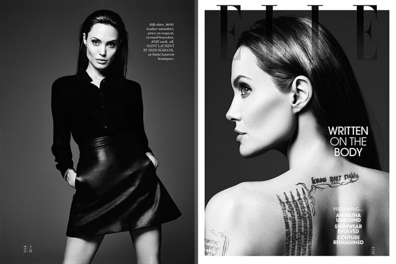 Angelina Jolie black and white photos by Hedi Slimane