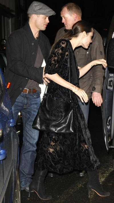 Angelina Jolie Brad Pitt Marcello De Cartier Black shopping bag