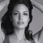 Angelina Jolie Harpers Bazaar December 2008 black and white pictures 2
