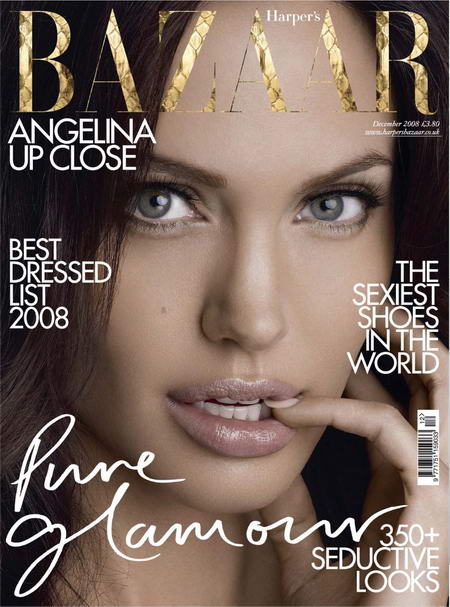 Angelina Jolie Harper s Bazaar December 2008 cover