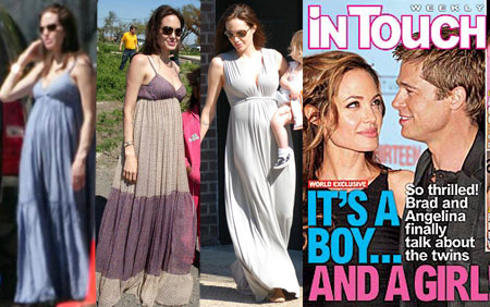 Angelina Jolie Pregnant Tent Dress