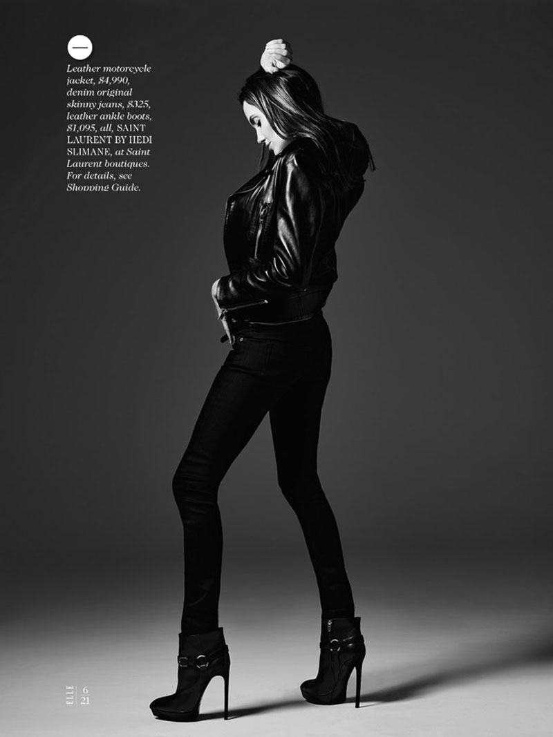 Angelina Jolie skinny Saint Laurent jeans Elle magazine