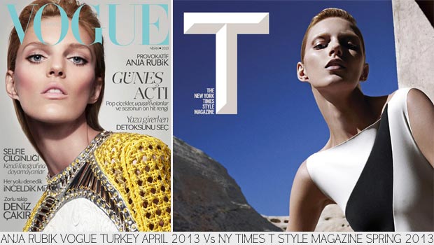 Anja Rubik covers Vogue Turkey April 2013 NY Times T Style S13