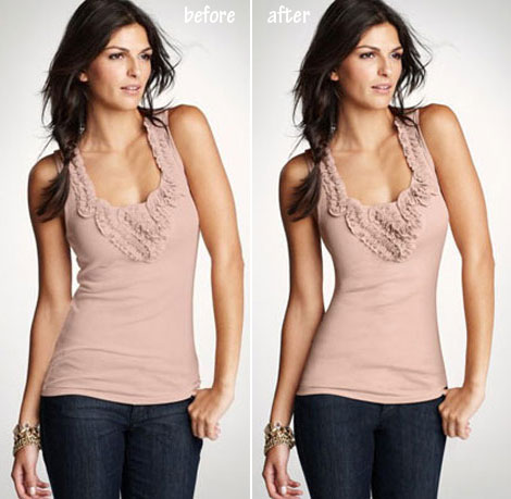 Ann Taylor Photoshopped ad before and after
