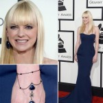Anna Faris blue dress jewelry 2014 Grammy Awards