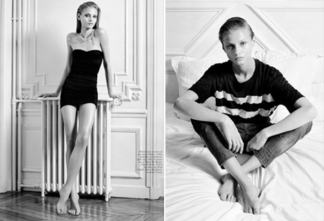 Anna Selezneva’s Vogue Paris April – Comme Frere Et Soeur
