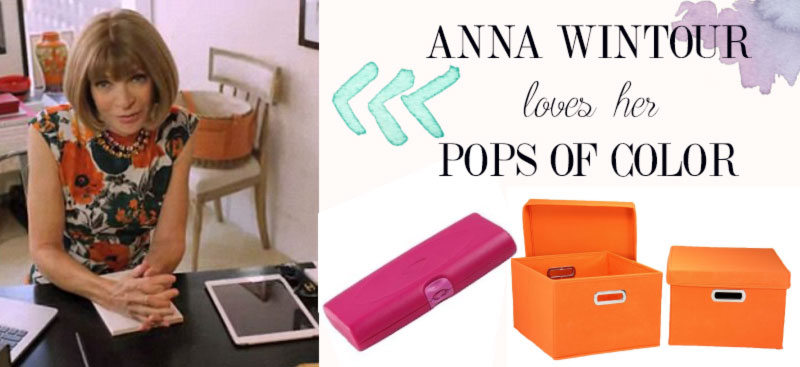 Anna Wintour home office inspiration pops of color