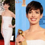 Anne Hathaway Chanel white dress 2013 Golden Globes