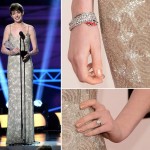 Anne Hathaway jewelry Critics Choice Awards 2013