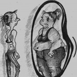 anorexia mirror illustration
