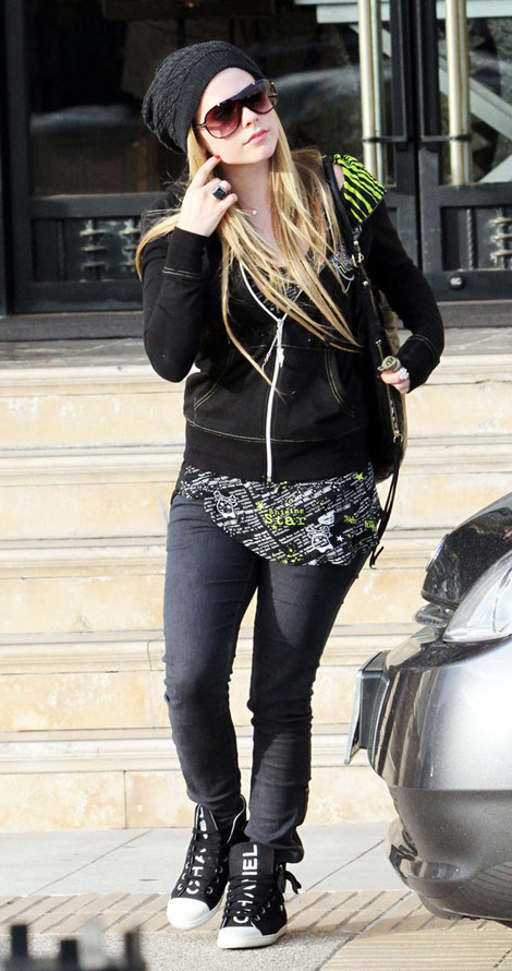 Avril Lavigne Wears Abbey Dawn Clothes And Chanel Sneakers