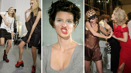 Backstage Photos with Models going crazy