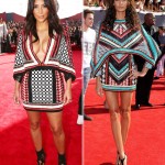 Balmain identical dresses MTV VMAs 2014 Kim Kardashian Joan Smalls