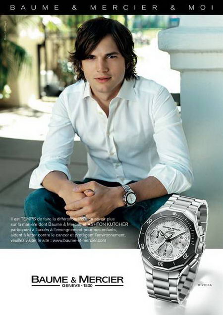 Baume & Mercier advertising campaign featuring Ashton Kutcher