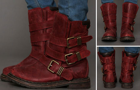 beautiful distressed burgundy boots Jeffrey Campbell Lee Boot