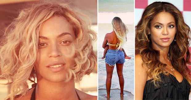 Beyonce blonde hair vs dark hair