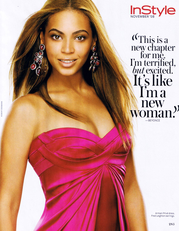 Beyonce Knowles Instyle magazine November 2008 1
