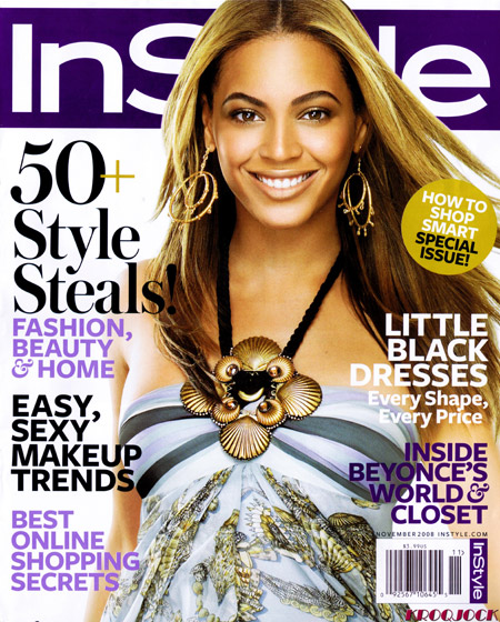 Beyonce Knowles Instyle magazine November 2008 cover