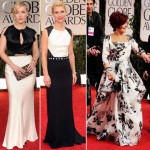 black and white 2012 Golden Globes dresses Kate Winslet Claire Danes Sharon Osbourne
