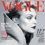 black and white Jessica Stam Vogue Ukraine November 2013