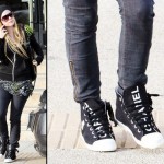 Black Chanel High top sneakers Avril Lavigne