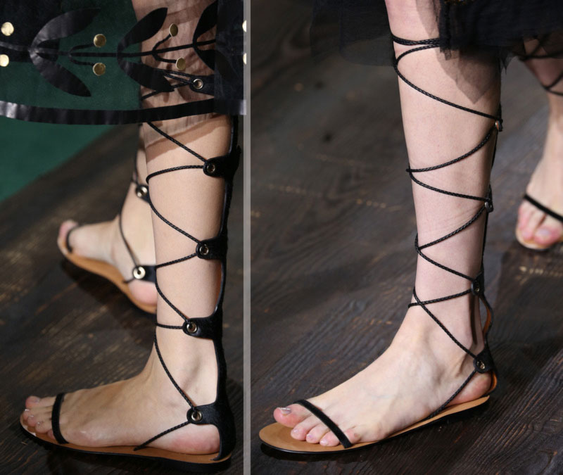 black gladiator sandals Valentino Fall 2014 Couture