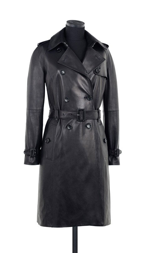 black leather trench coat Loewe