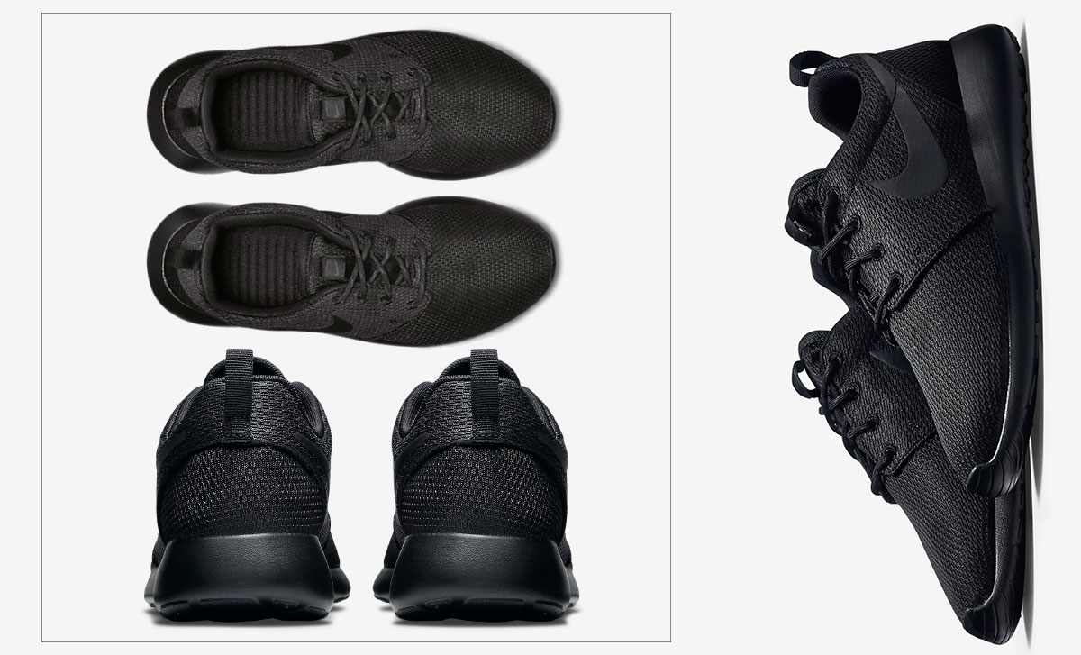 black mesh sneakers Nike Roshe One details