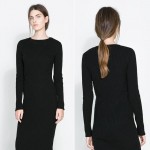 black mid length sweater dress