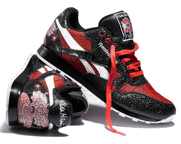 black red Keith Haring Reebok sneakers