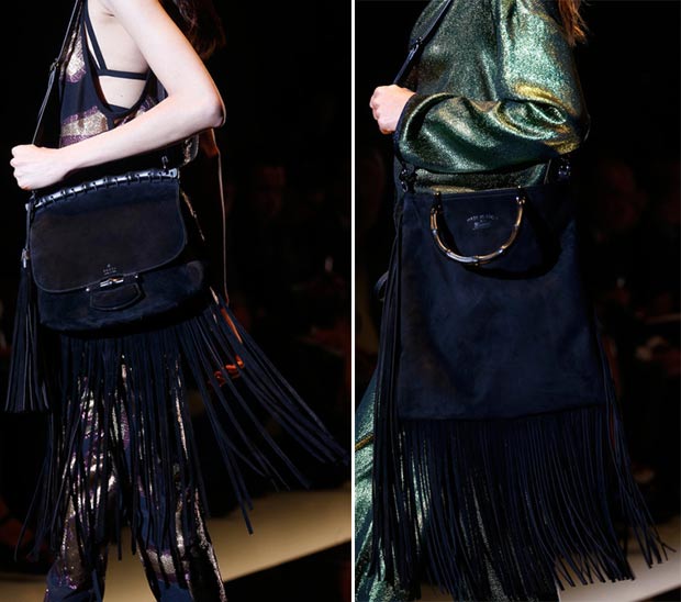 black suede fringed bags Gucci Spring 2014