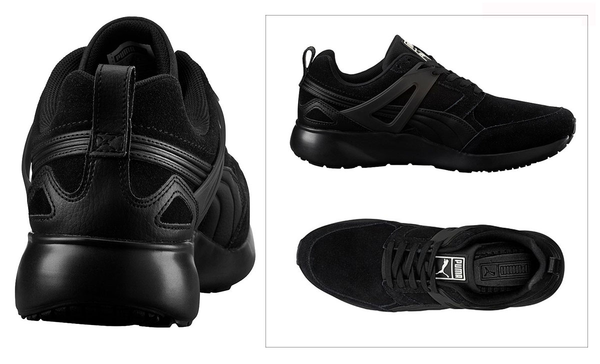 black suede sneakers Puma Aril details