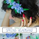blue flowers spring headband DIY