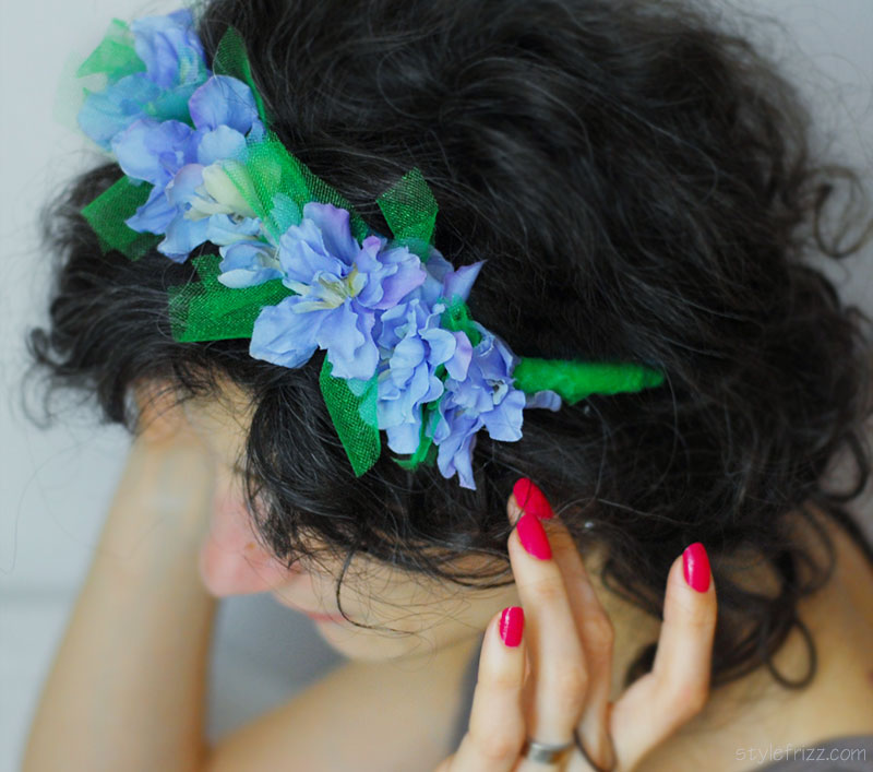 blue flowers spring headband how to