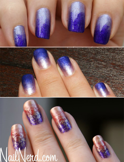 blue gradient nails