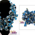 blue grey necklace beaded Kris Design