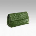 Bottega Veneta Leather Cosmetic Case Green