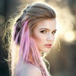 braided hair with pink extensions