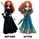 Brave Merida before and after Disney makeover
