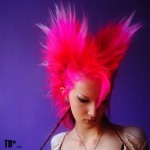 bright pink punk hair