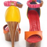 brightly colored platform heels