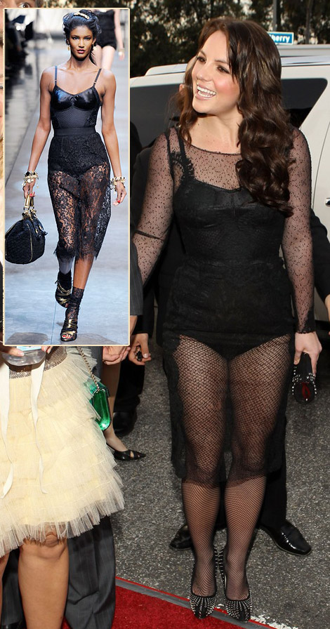 Britney Spears Dolce And Gabbana Black Lace Dress For 2010 Grammys
