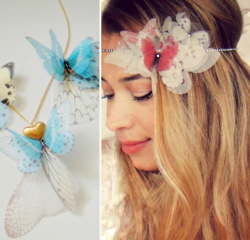 butterfly necklace headband Jewelera Derya Aksoy 