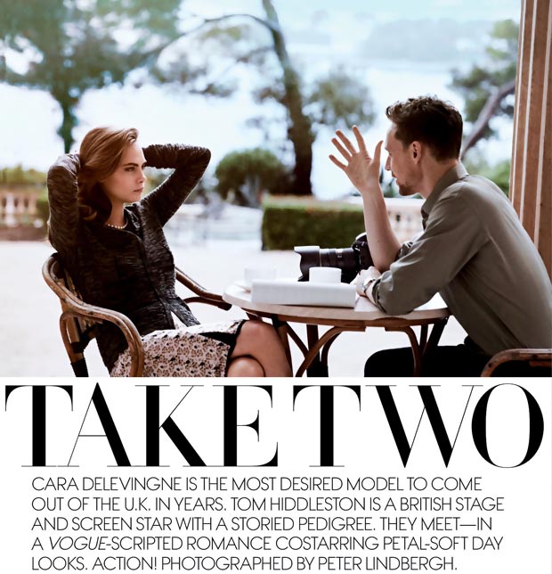 Cara Delevingne Tom Hiddleston coupled up in Vogue