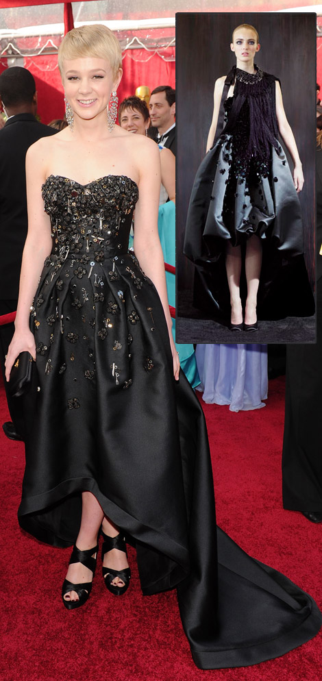 Carey Mulligan Prada black dress 2010 Oscars