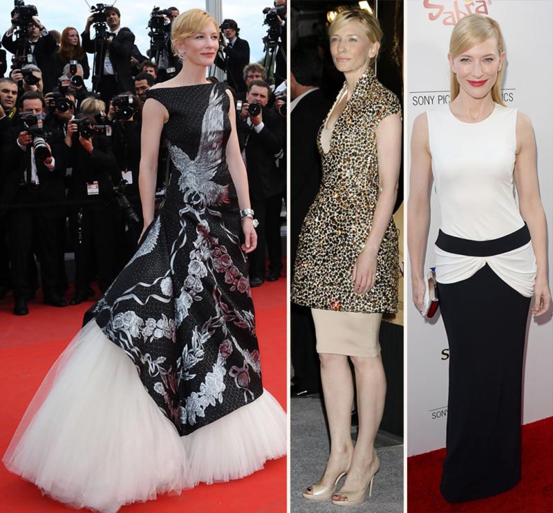 Cate Blanchett wearing Alexander McQueen dresses various events