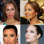 celebrities wearing green makeup Leona Lewis JLo Kim Kardashian Angelina
