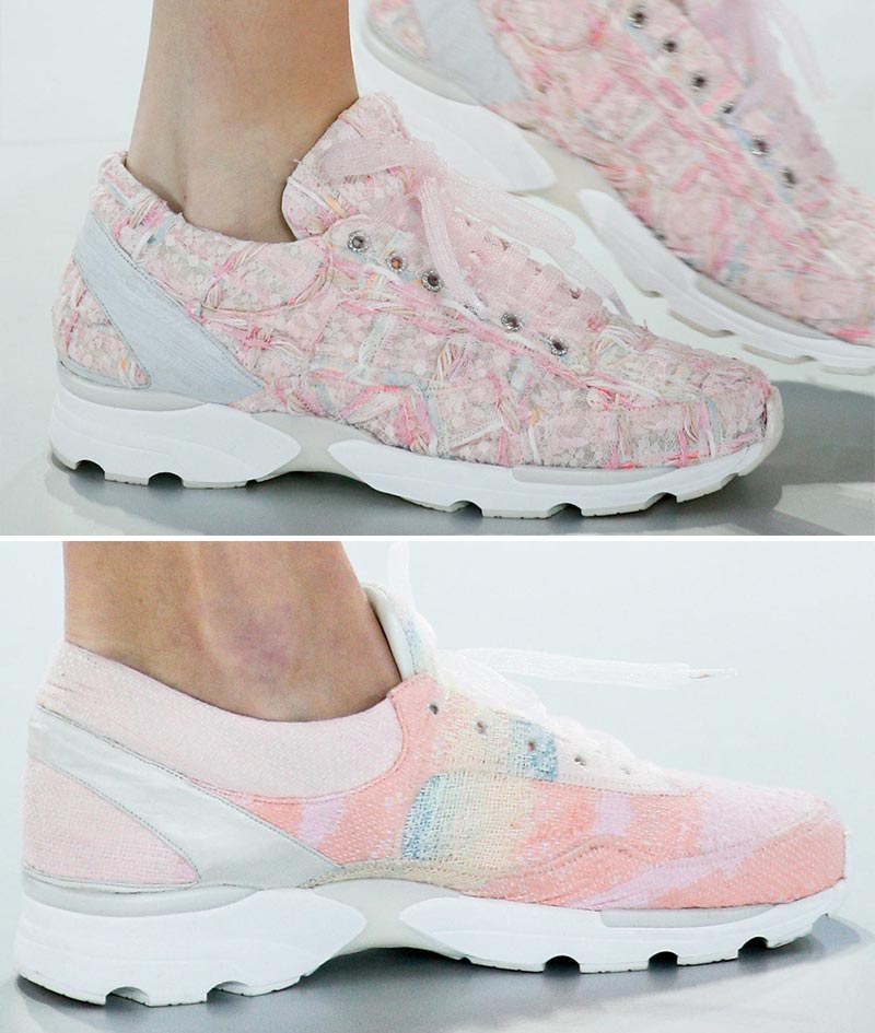 Chanel Couture soft pink sneakers