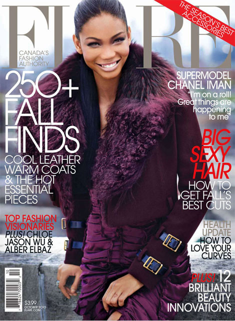 Chanel Iman Flare October 2010 cover